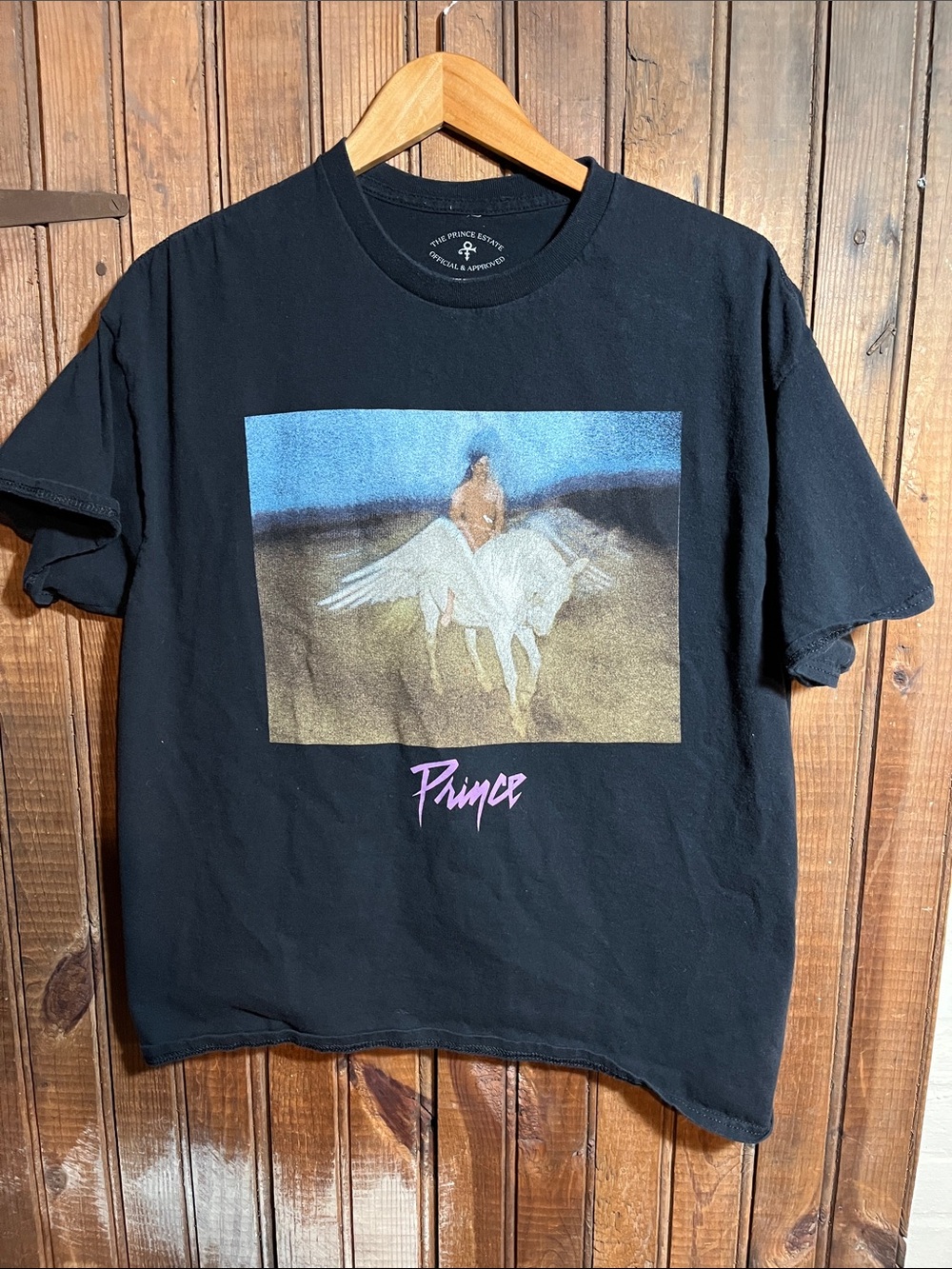 Prince Graphic Tee in Black with Pink Logo